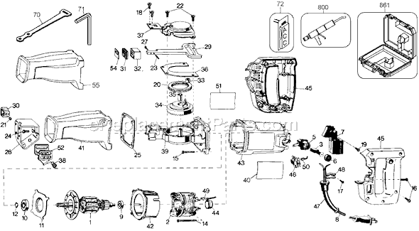 Page A Diagram and Parts List for 3108 Type 100 Black and Decker Reciprocating Saw